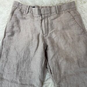 Perry Ellis Beige Linen‎ Blend Trousers Women's 29x32 Dress Pants Classic Beach